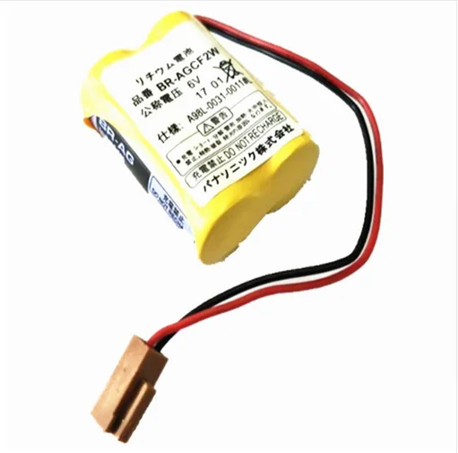 

For 20 PCS 100% Baterias Originais BR-AGCF2W Lithium 6 V PLC Bateria Com Plug Preto Para Fanuc A98L-0031-0011 # L