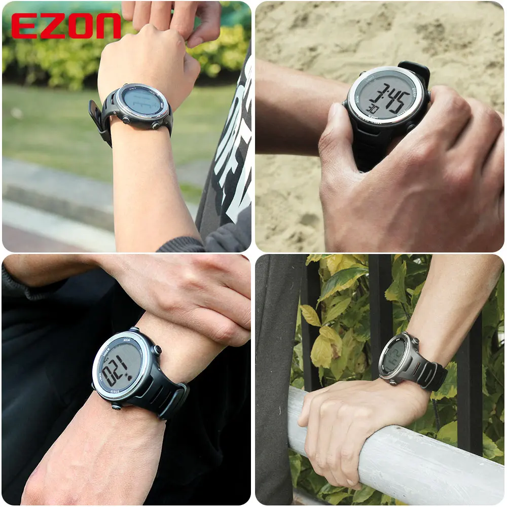 Nuovo arrivo EZON T007 cardiofrequenzimetro orologio digitale allarme cronometro uomo donna orologi sportivi da corsa all\'aperto con cinturino