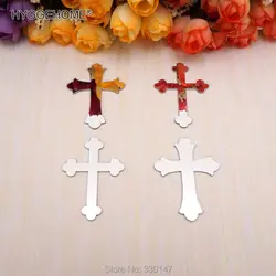 20 Pieces Mirror Cross Sticker Laser Cutting Acrylic Crosses Wedding Party Favors Home Decor