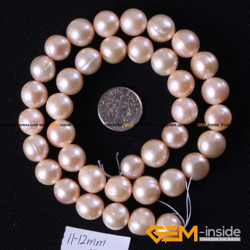 Pearl:11-12mm Round Genuine Freshwater Pearl Beads Strand 15\