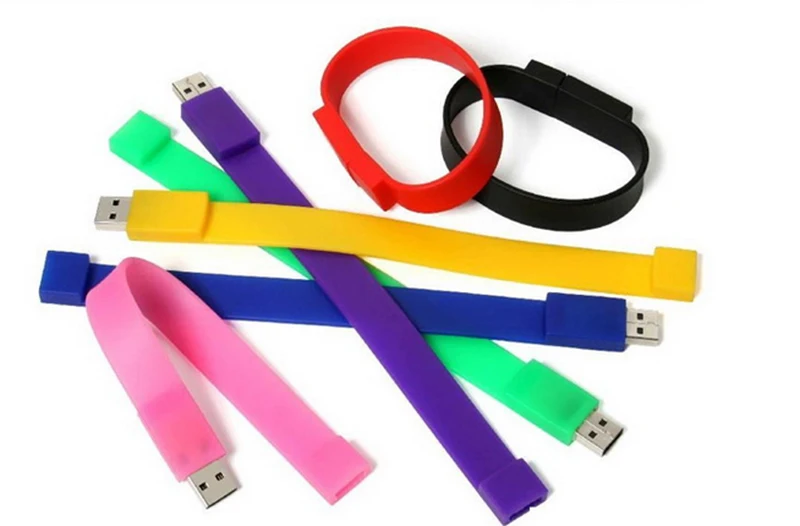 Silicone Bracelet Wrist Band 64GB 32GB16GB 8GB 4GB USB 2.0 USB Flash Drive Pen Drive Stick U Disk Pendrives