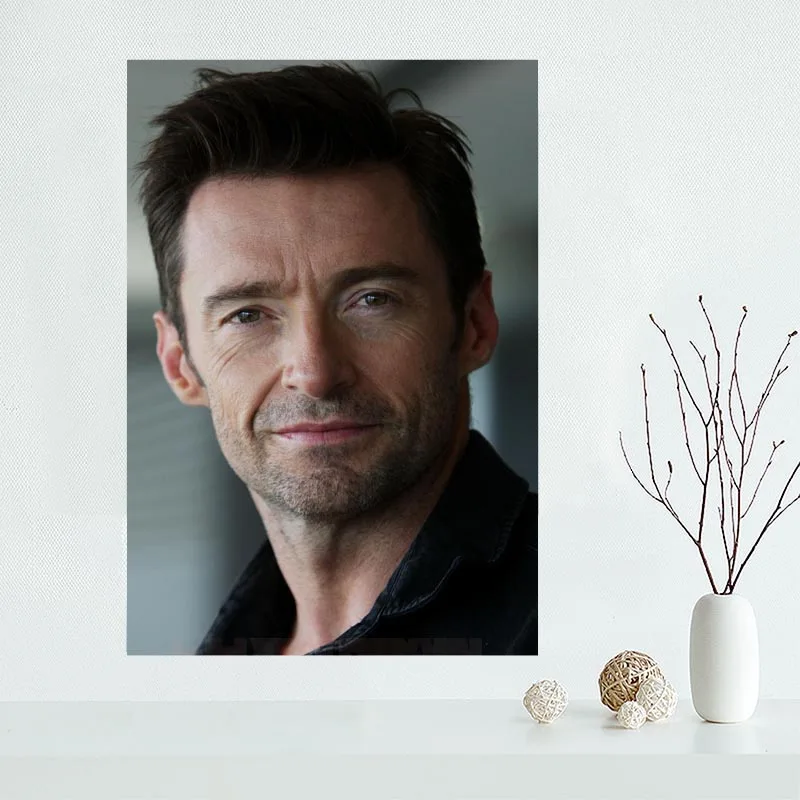 Nice Custom Hugh Jackman Poster Wall For Living Room Art Poster Decoration Silk Fabric Bright Smooth No Frame Morden Print Wall