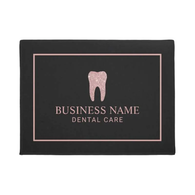 

Personality Dentist Rose Gold Tooth Modern Dental Office Doormat Home Decoration Entry Non-slip Door Mat Rubber Washable Floor