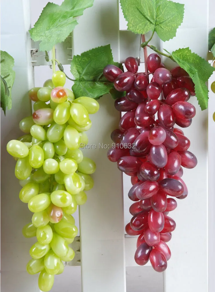 2 Bunchs 85pcs Green/Purple Artificial Display Grape Fruit For Wedding House Home Hotel Decoraton