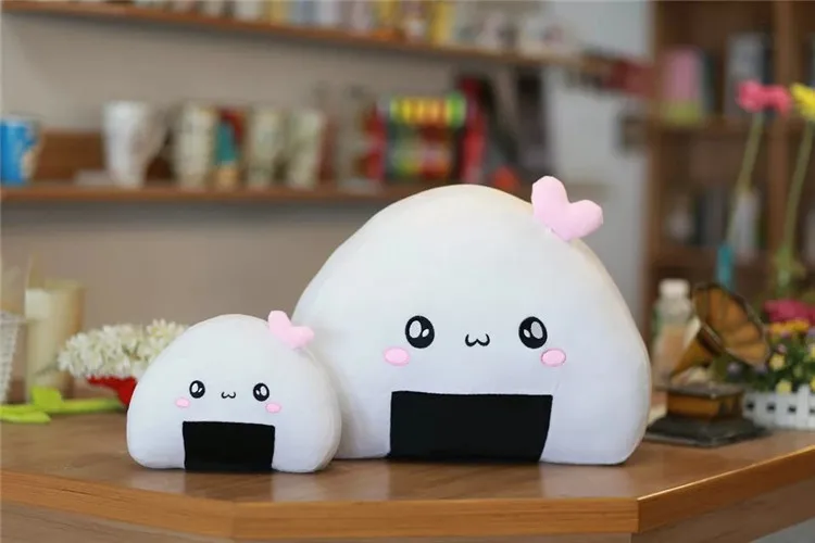 36cm Japanese Anime Plush Doll Toy Onigiri Family Sushi Dumpling Stuffed Soft Pillow Cushion Home Decoration Kids Gift SA1256