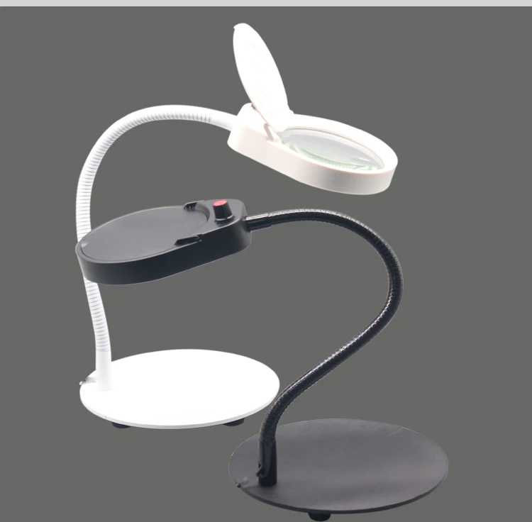 Adjustable USB Powered with 3x/10x Magnifying Glass 10W Eye-Cared LED Clamp Clip Light Table 26 LEDs Reading Lamp Brightness