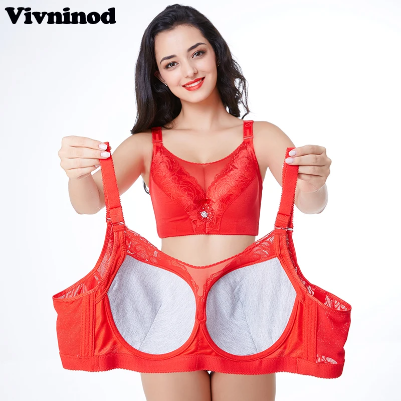 Sutiãs sem costura sexy com costas ajustáveis, roupa íntima, push up, sutiã de renda, plus size 40-52, gordo mm, copo extragrande, 120EFG