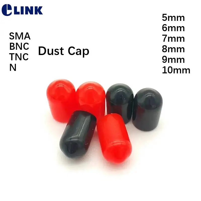 

SMA dust cap for SMA BNC TNC N connector 5 6 7 8mm 9mm 10mm PVC protective terminal cover red black ftthelink 1000pcs