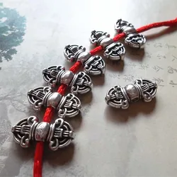 20pcs/lot Fashion Design Tibetan Silver Metal Spacer Beads 18x9mm Buddhism Decoration Charm Beads DIY Jewelry Making Accessories