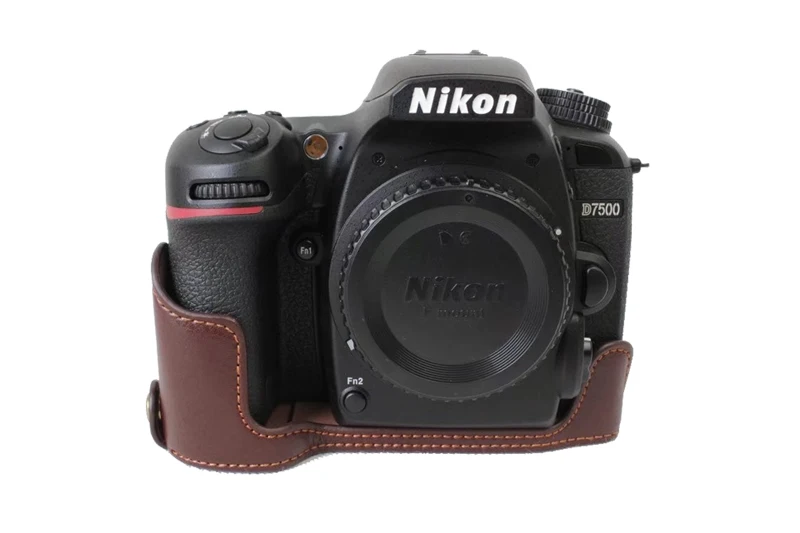 Nikon d7500用本革カメラケースバッグ,ハーフボディカメラバッグ