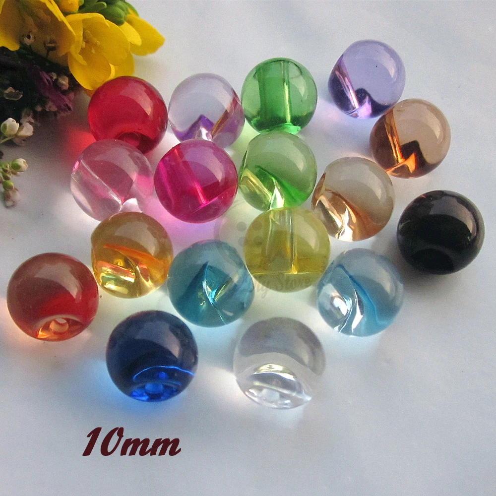 50pcs 10mm 17 colors Crystal ball sewing buttons colorful acrylic ball decorative buttons Jewelry wedding diy craft materials