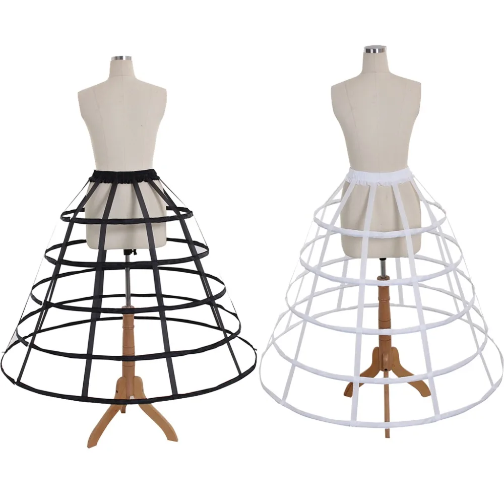 Cosplaydiy Medieval Birdcage 5 Hoops Circle Steel Boned Petticoat Victorian Women Dress Birdcage Underskirt L320