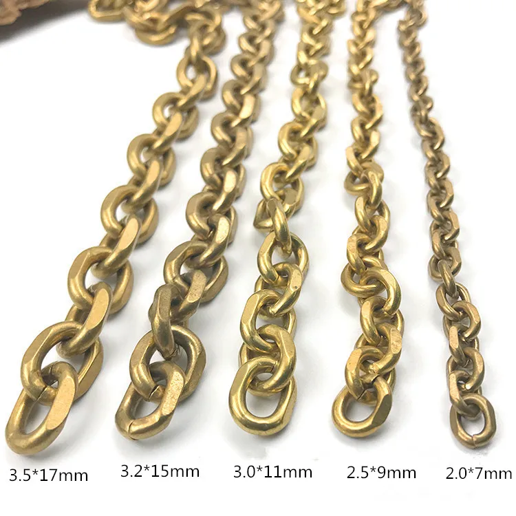 Solid Brass DIY Key connector Men Belt Pants KeychainTrousers Jeans Wallet Chain Metal Bag Chain Leather Crafts Accessories