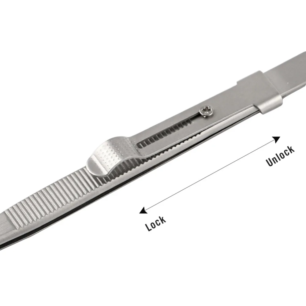 Imagem -06 - Jakemos Pinças Ajustáveis de 165 mm Anti-estática Pinça de Aço Inoxidável Ponta Reta Trava de Deslize Segura Firmemente Aço Inoxidável