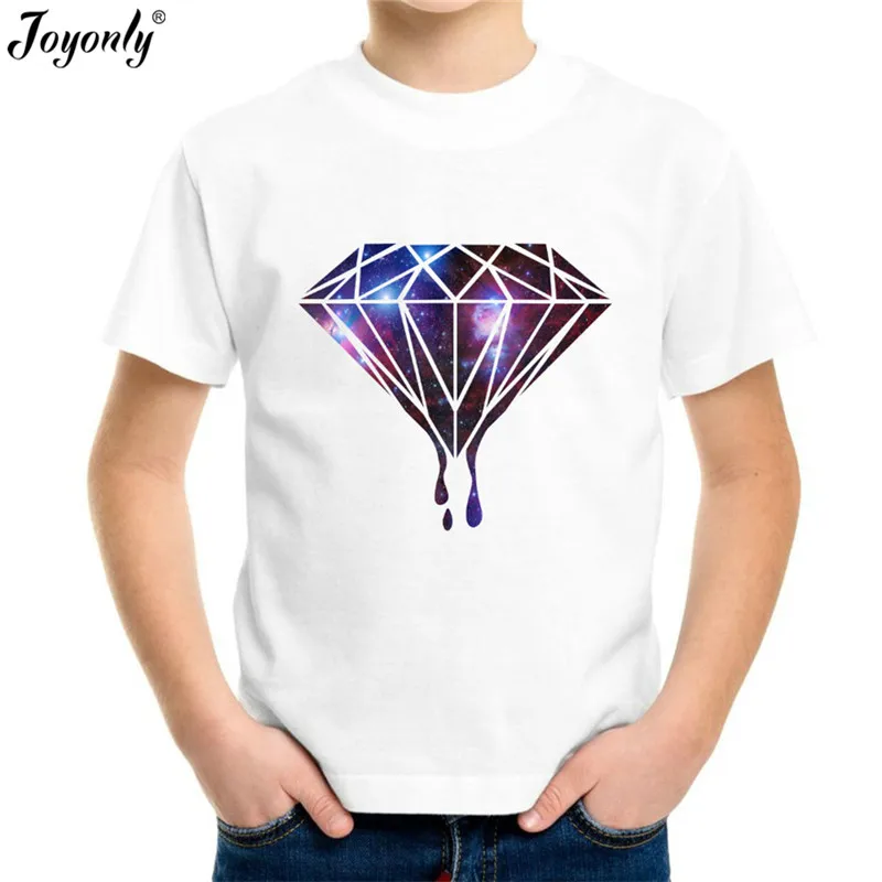 Joyonly Kids 3D T shirt Children's Short Sleeve T-shirt For Boys Girls Star diamond  Printed Cool Tops