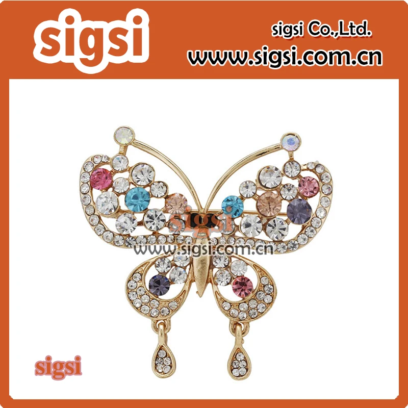 

elegant Colorful Crystal Rhinestone Butterfly Brooch Pin Mix Color Austrian Cute Butterfly Brooch Fashion Jewelry