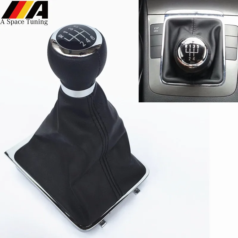 Perilla de cambio de marchas de velocidad, cubierta de polaina para Volkswagen VW Passat B6, 5/6, 2005, 2006, 2007, 2008, 2009, 2010, 2011,