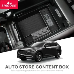 SMABEE for MAZDA CX-8 CX-9 2016 - 2024 CX8 CX9 Armrest Storage Box Stowing Tidying Interior Accessories Black ABS