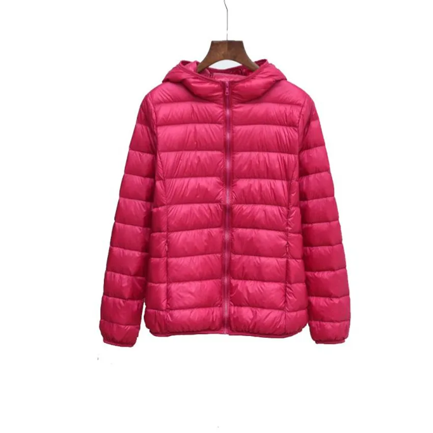 

Winter Hooded Coats Light Thin White Duck Down Jackets Big Size Women Down Jacket Short Paragraph Down Coat Female Jackets WZ541