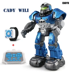 EBOYU 1702B Cady Wili RC Robot Auto Follow Robot with Smartwatch Control Intelligent RC Robot Remote Control Toy for Kids