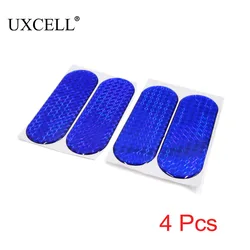 UXCELL 4Pcs Blue Reflective Safety Warning Self-adhesive Reflector Tape Sticker for Car