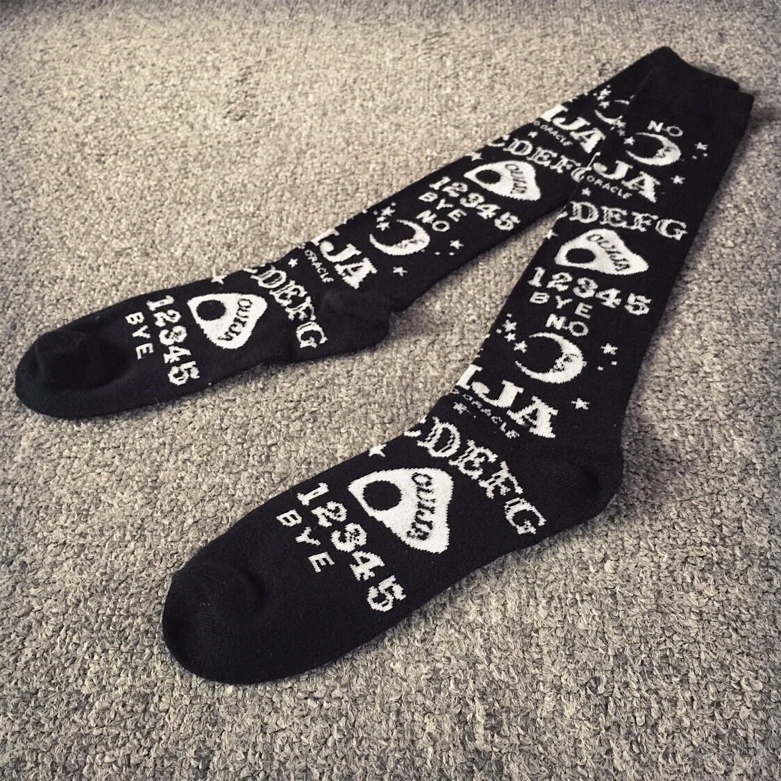 New Harajuku black cartoon fashion hip hop sports cool men women street skateboard couple cotton socks personality knee socks