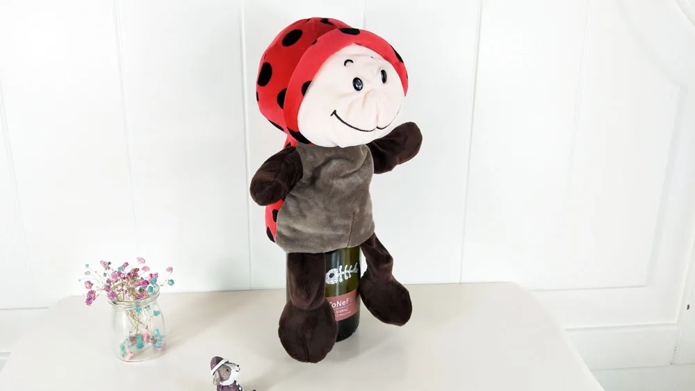 Children Ladybug Beetle Plush Toy Stuffed Hand Puppet