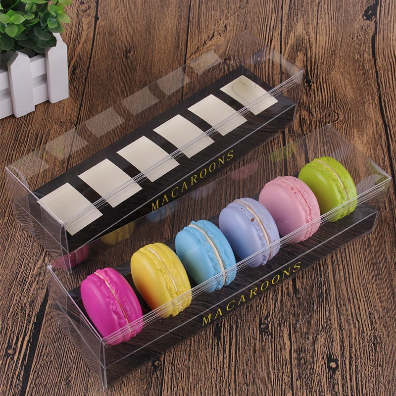 Bakery Food Package Kraft Cardboard Box Favor Party Gift Macaron Cake Paper Boxes With Clear Window 100pcs/lot Free shipping