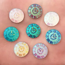 New DIY 25PCS 14mm AB Resin Round Rhinestone Flatback Wedding Decoration Buttons K35