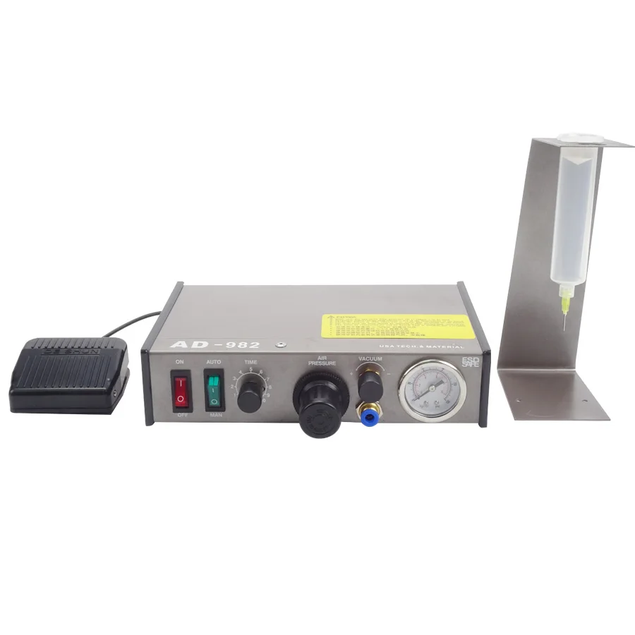 220V AD-982 반자동 접착제 디스펜서, PCB 솔더 페이스트 액체 컨트롤러 드로퍼 유체 디스펜서