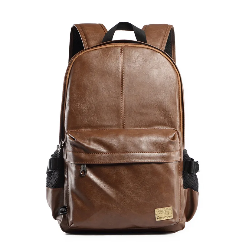 box backpack leather rectangle BOSTANTEN Backpacks College 15.6 Laptop Travel Computer Shoulder For Men Black : Electronics tablet sleeve THREE BOX Vegan Leather Backpack