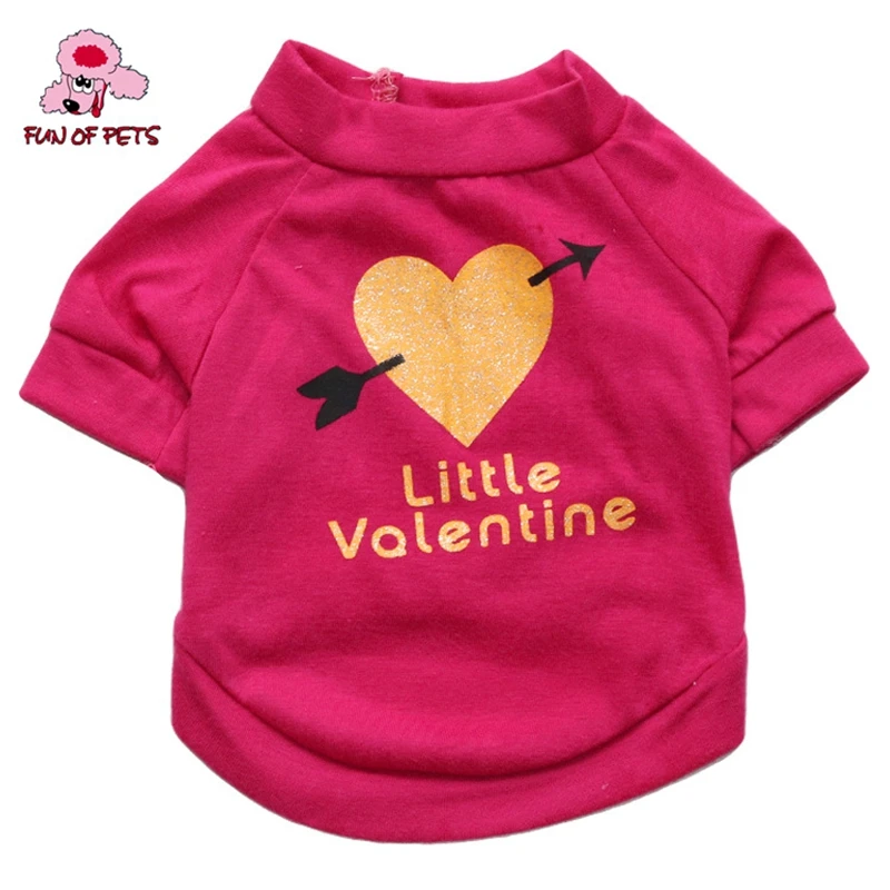 Little Valentine Pattern Vest For Dogs (rose,xs-l) Lovely Rose Dog Clothes Dog Shirt For Pets Dogs