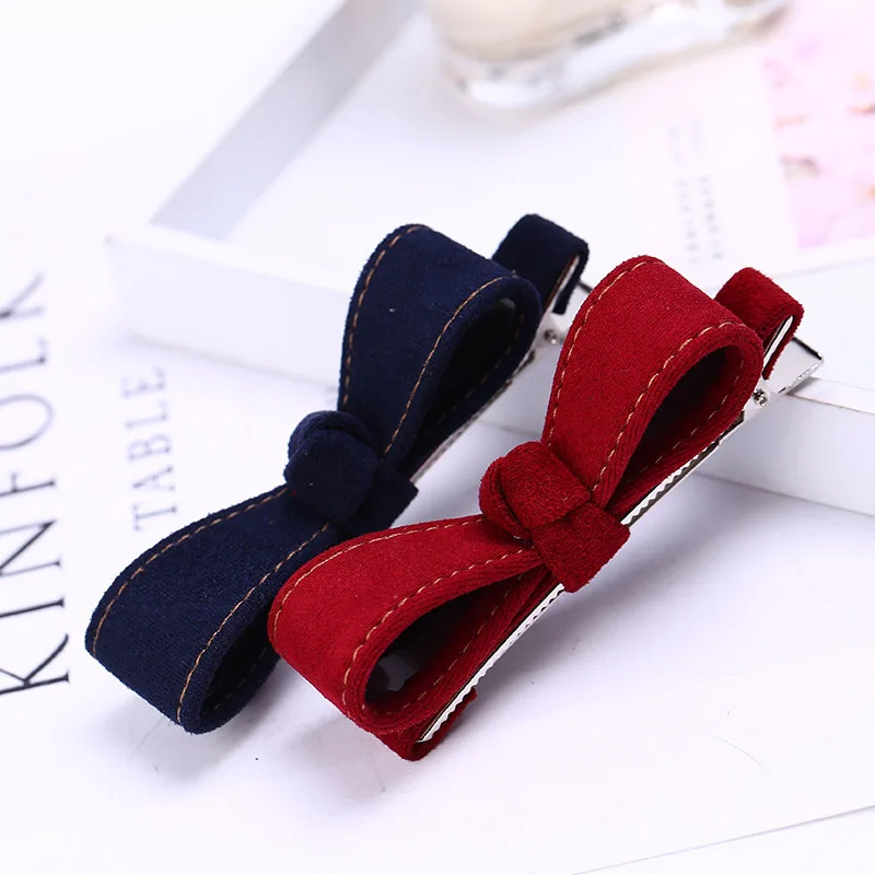 

2018 New Suede Fabric Bows Hair Clips Fashion Bowknot Hairclips For Women Girls Hair Accessories Hairpins