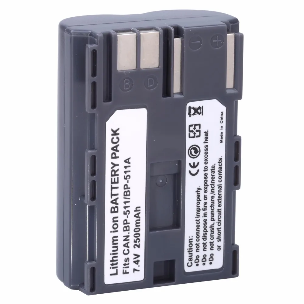 

1 Pc Battery for canon BP-511 BP-511A for Canon EOS D30 10D D60 300D 5D 20D 30D PowerShot G1 G2 G3 G5 Pro G6 Pro 1 Pr 40D 50D