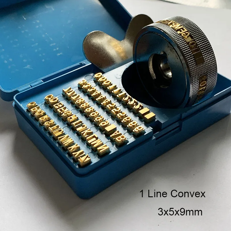 BateRpak Convex/Concave 3x5x9mm brass letters kit for FR900/FR770/FR700/FR800 Continous band sealing machine character wheel box