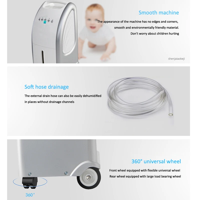 Deshumidificador multifunción para el hogar, deshumidificador de ropa con tanque de agua de 2,3l, secador de aire silencioso de MS-100B, 220V, novedad, 20L/día