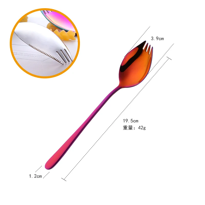 Nieuwe 3 In 1 Spork Fit Lepel Vork Multi-Functionele Servies Outdoor Reizen Camping Wandelen Bestek Gebruiksvoorwerpen Triple Picknick gadget