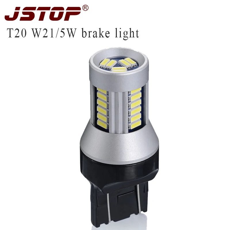 

JSTOP 12-24V T20 led 7443 car lamp Super bright canbus 7443 led Brake bulbs red W21/5W Brake Lamps 4014SMD led auto Brake Lights