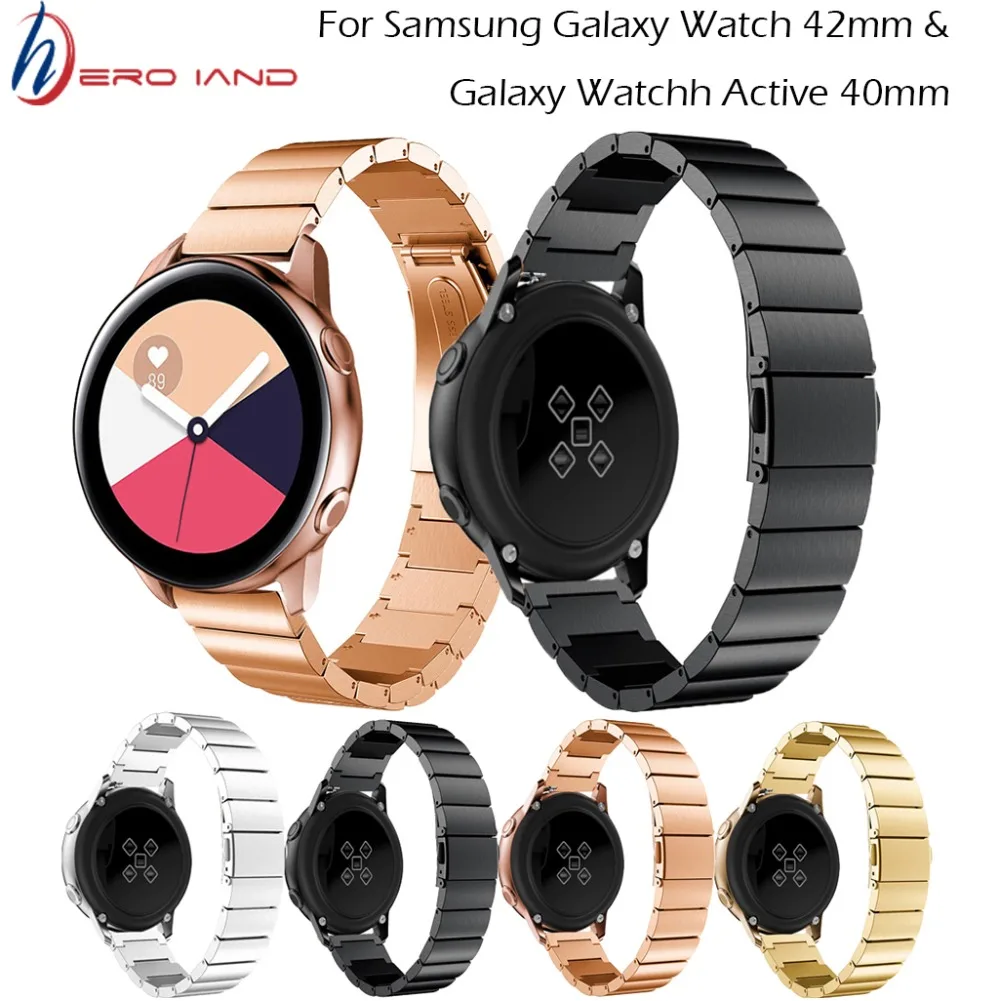 

Ремешок сменный из нержавеющей стали для Samsung Galaxy Watch 42 мм, браслет для Samsung Galaxy Watch Active 2 40 мм 44