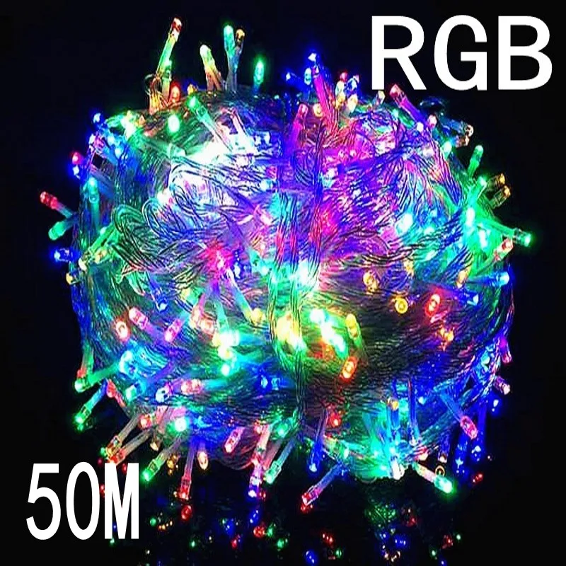 NEW RGB Color String Light 50M 400 LED  holiday/ Christmas/Wedding/Party Decoration Lights  220V outdoor Waterproof led lamp