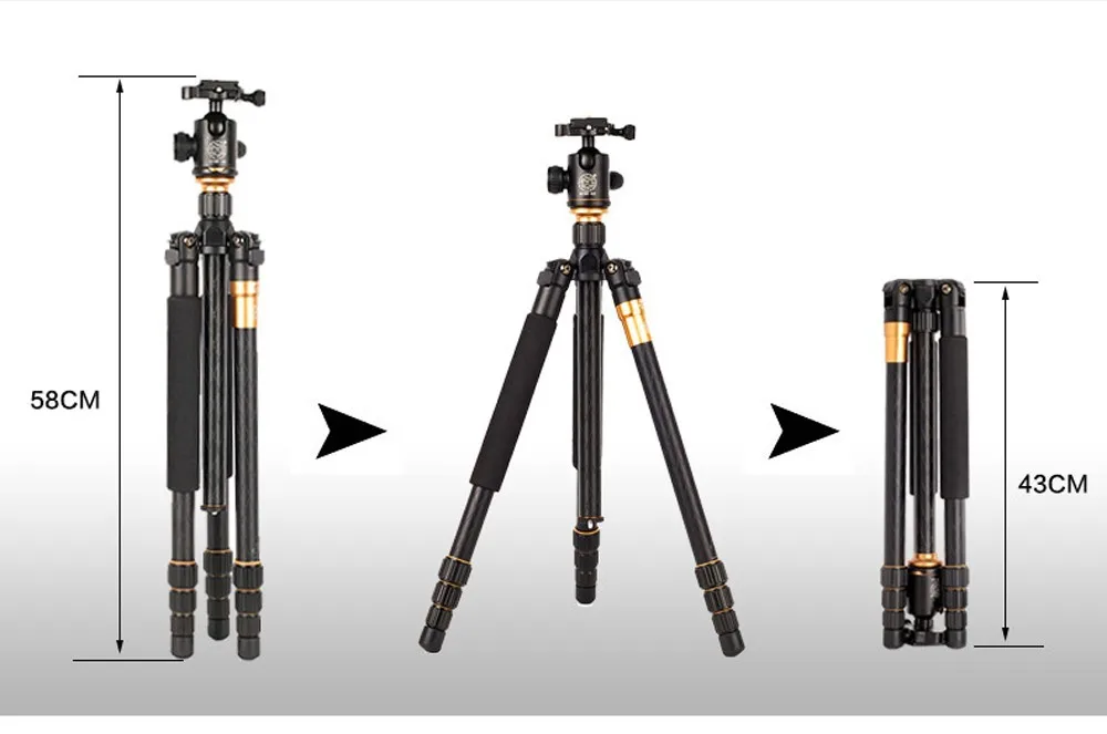 QZSD Beike Q999 Magnesium Aluminium Alloy Tripod Professional
