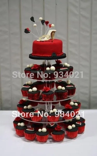 

Round 5 Tier Transparent Acrylic Cup Cake Stand/ Cake Stands For Wedding Cakes