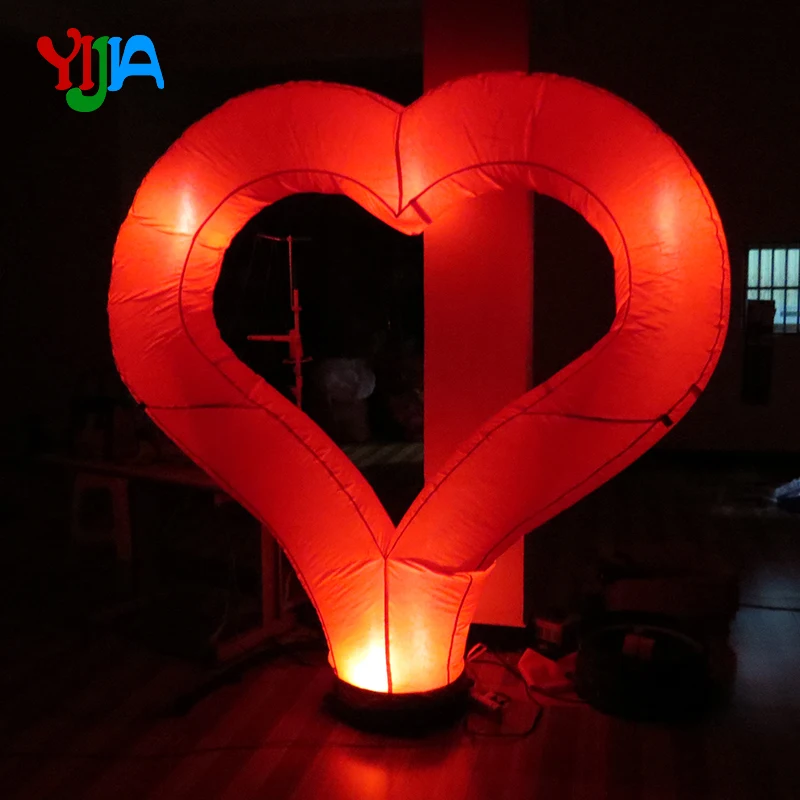 

2M Large Inflatable LED Heart with 16 Color Changing Lights Model for Valentines' Day Wedding Party Wedding Photography Shop