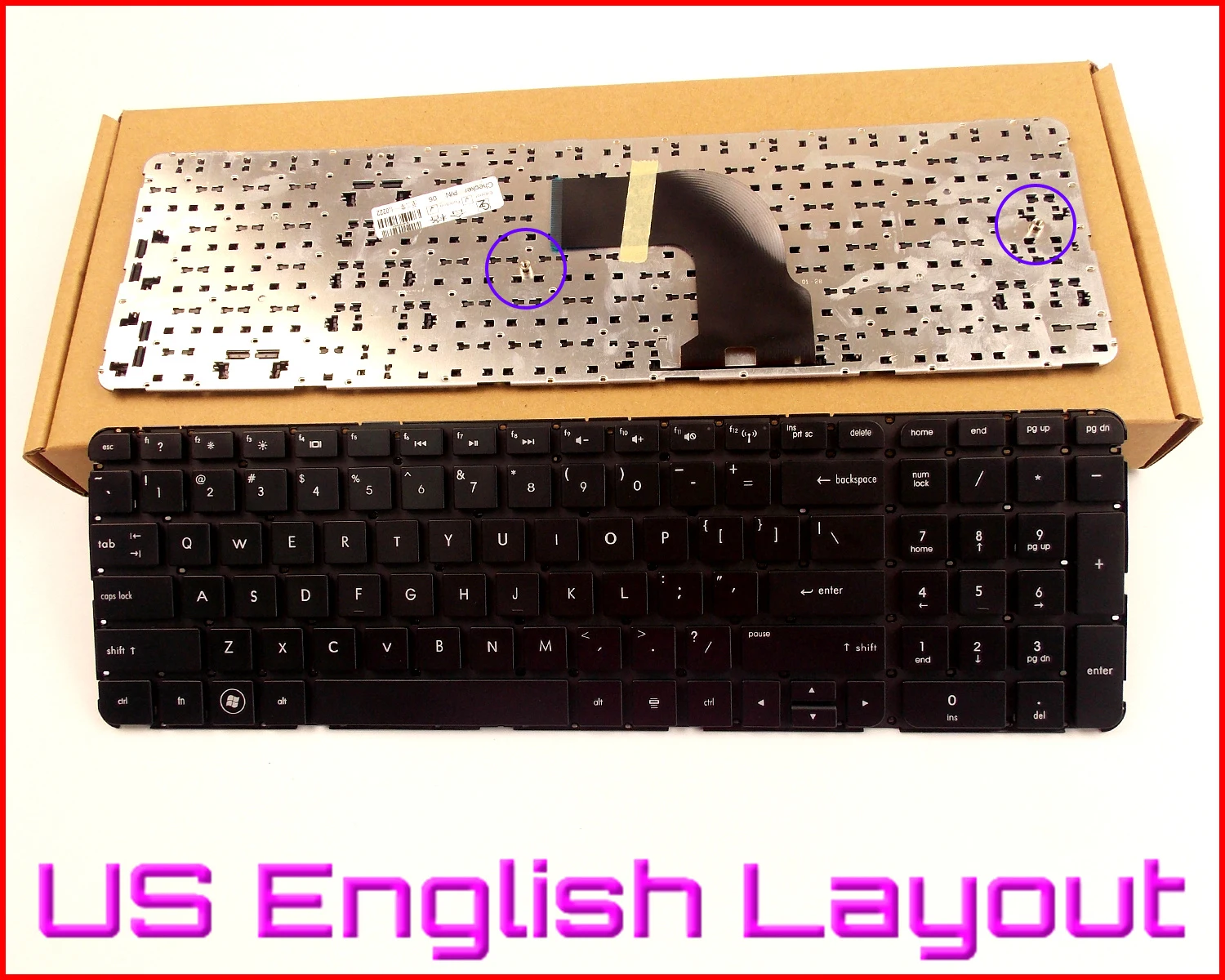 New Keyboard US English Version for HP Pavilion DV6-7000 DV6-7100 DV6-7010US B5S11UA DV6-7013CL B5S13UA Laptop No Frame