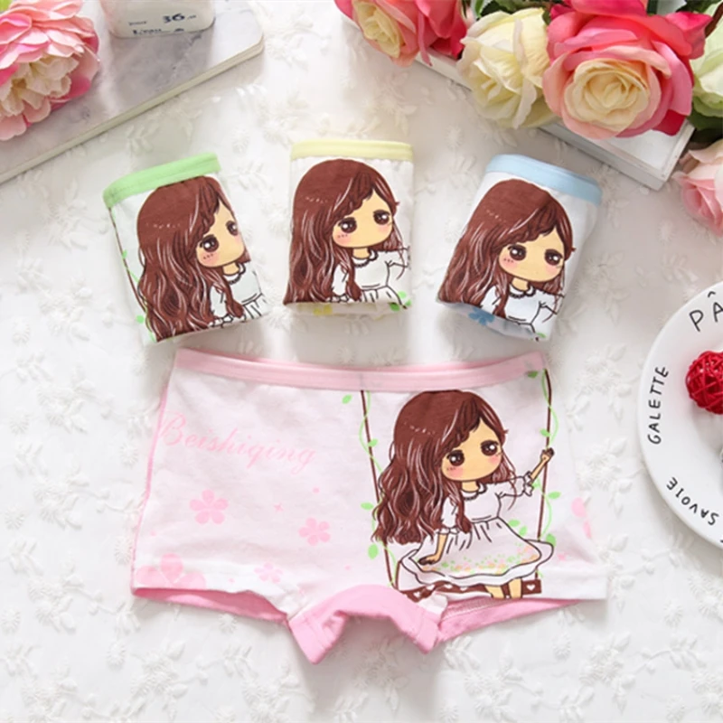 

New Arrived 2018 Girl Panties Underwear 4pcs/pack Cartoon Briefs Girls Cotton Soft Comfortable Panty Kids Cute Boxer