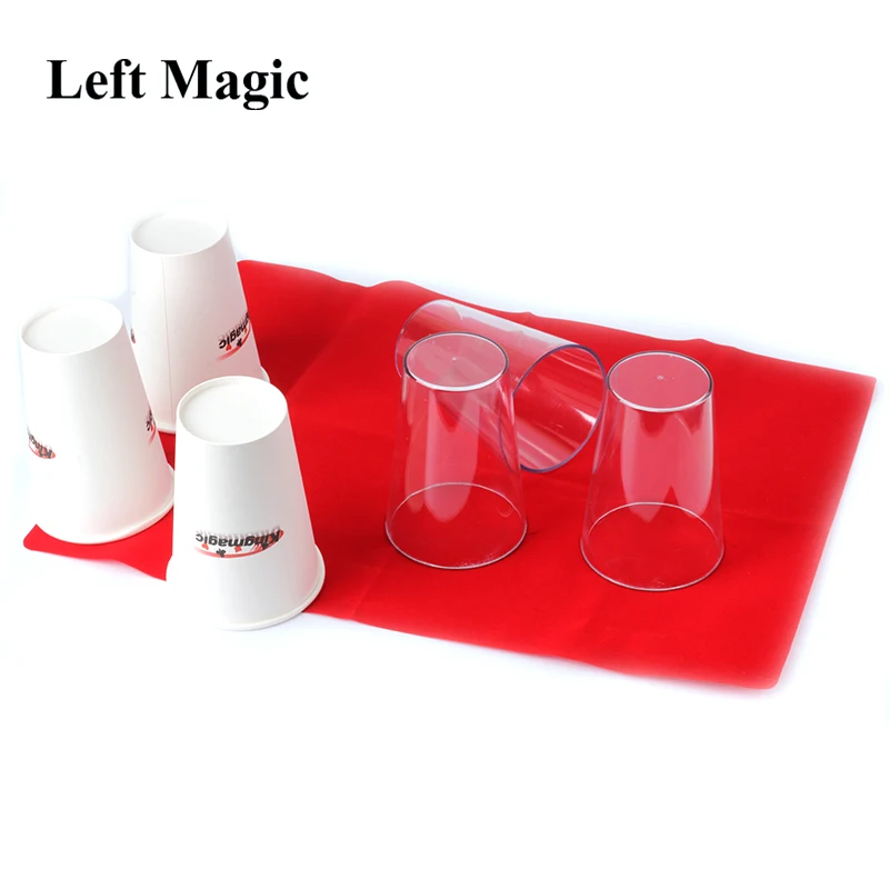 Cup And Coin Illusions Magic Tricks Coin Cross Magic Props Cup Close Up Stage Magic Accessary Magician Magic Funny Mentalism