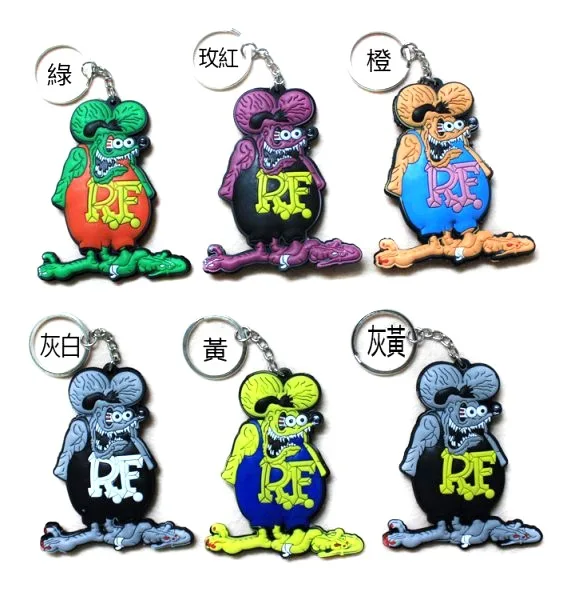 1pcs PUNK RF Rat Fink Action Figure Chain Doll 25g 7.5cm high quality terror cartoon Halloween key chain d12