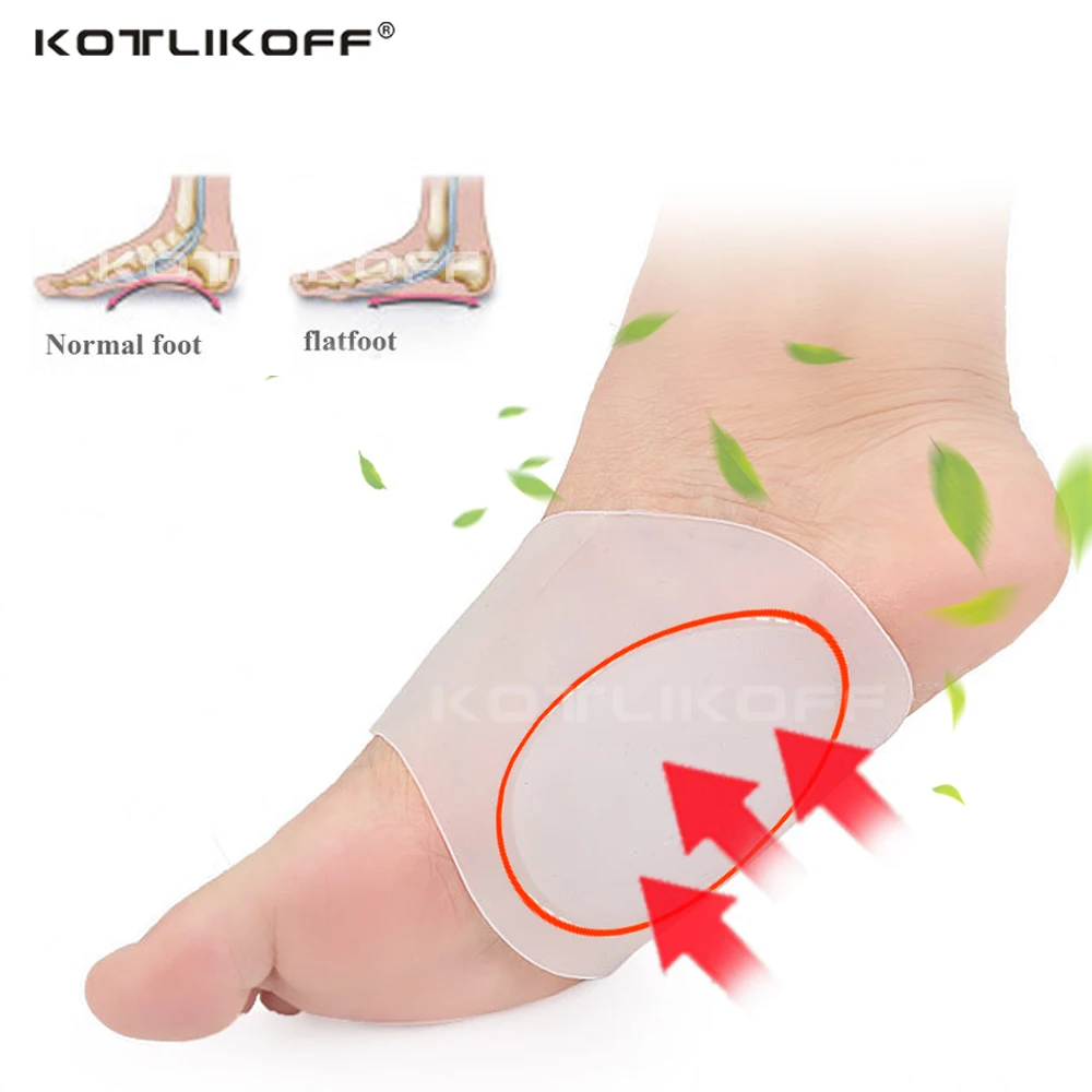 KOTLIKOFF Flatfoot Orthotics Bandage Elastic Silicone Gel High Arch Orthotics For Heel Foot Pain Relief Cushion Pad Care Insoles