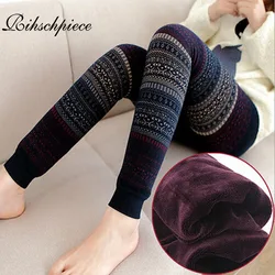 Rihschpiece Warm Winter Leggings Women High Waist Velvet Leggins Thick Christmas Legins Women Pants Plus Size Leggings RZF736