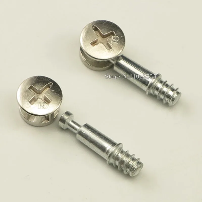 

100Set 2 in 1 Furniture Connecting Fittings Nut Bolt set Cam Bed Wardrobe Fitting Eccentric Wheel + Self-tapping Iron Rod K297